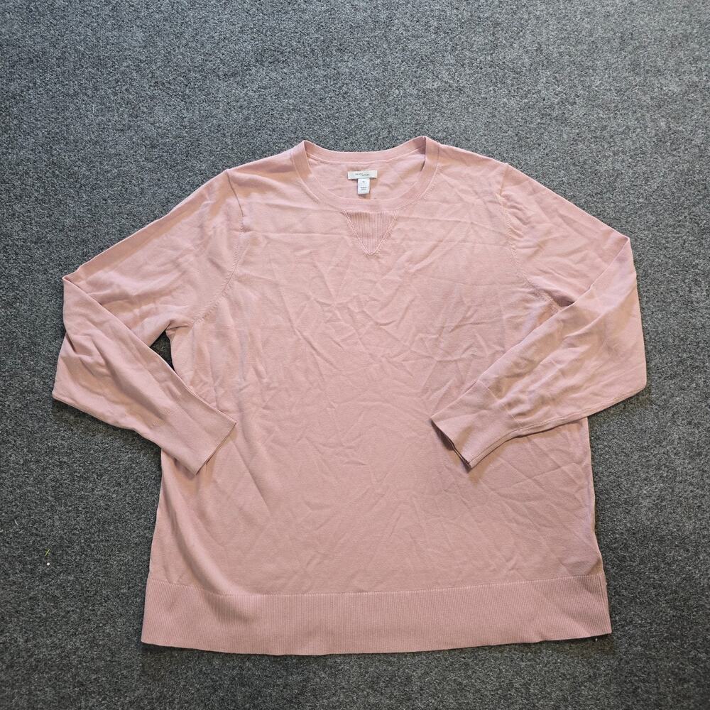 Daily Ritual Sweater Womens 3X Pink Lightweight Knit Crew Neck Casual Capsule